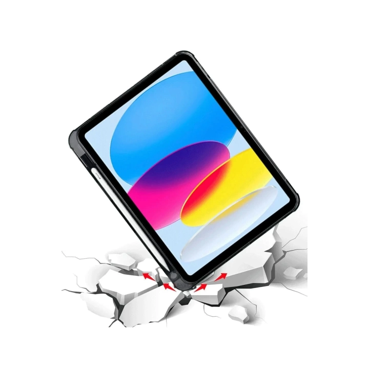 BFS iPad 2022 10.9 (10.nesil) Kılıf Kalemlikli Mars Tablet Kılıfı - Siyah