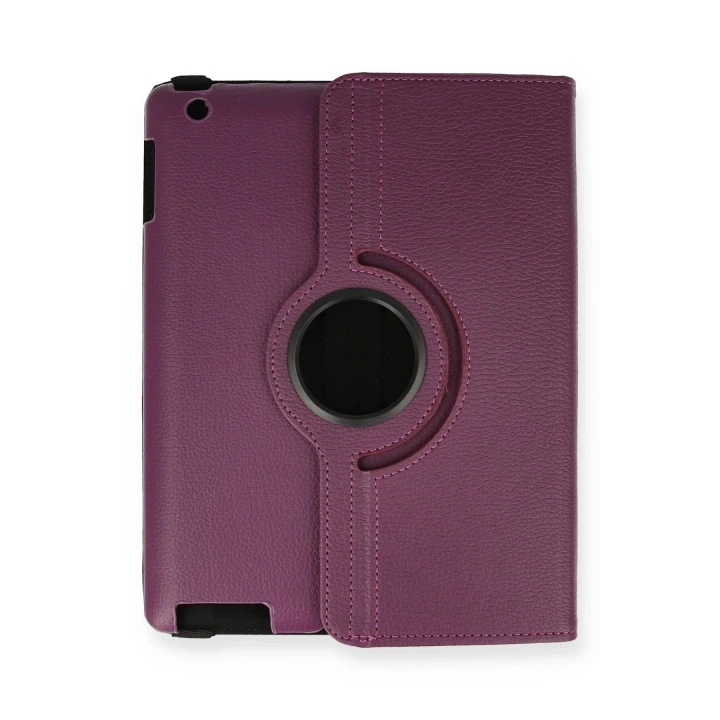BFS iPad 4 9.7 Kılıf 360 Tablet Deri Kılıf - Mürdüm