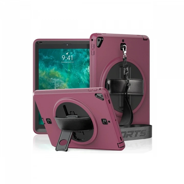 BFS  iPad 5 Air 9.7 Kılıf Strap-C Otterbox Tablet Kapak - Mürdüm