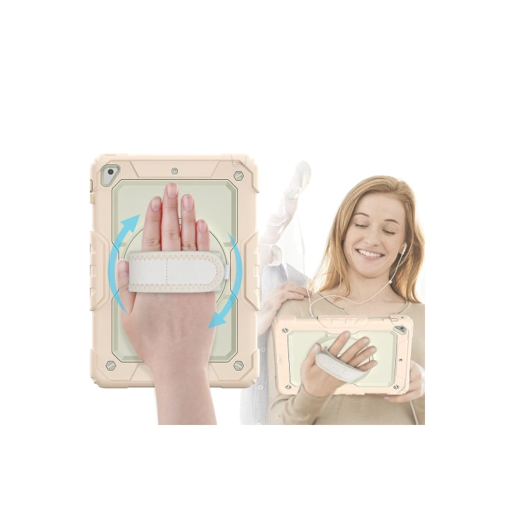 BFS  iPad 5 Air 9.7 Kılıf Strap New Tablet Kapak - Pembe