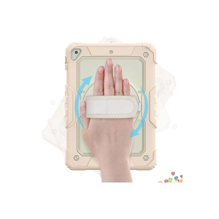 BFS  iPad 5 Air 9.7 Kılıf Strap New Tablet Kapak - Pembe