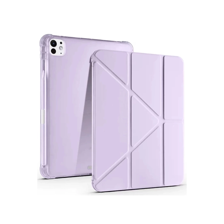 BFS iPad Air 13 (2024) Kılıf Kalemlikli Mars Tablet Kılıfı - Açık Mor