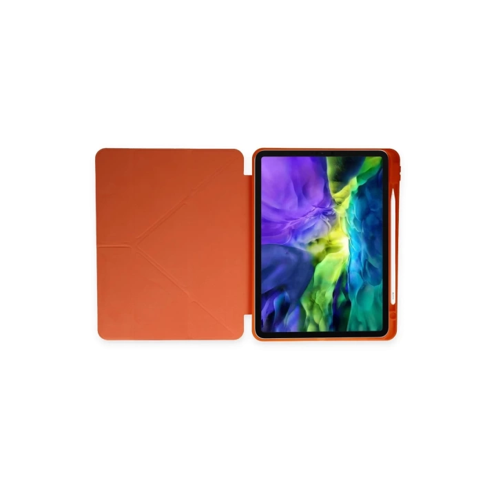 BFS iPad Pro 11 (2018) Kılıf Kalemlikli Mars Tablet Kılıfı - Turuncu