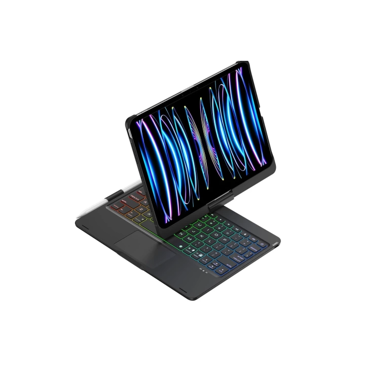 BFS  iPad Pro 11 (2024) F11 ATS Kılıf Magic Dönen Klavyeli Tablet Kılıf - Siyah
