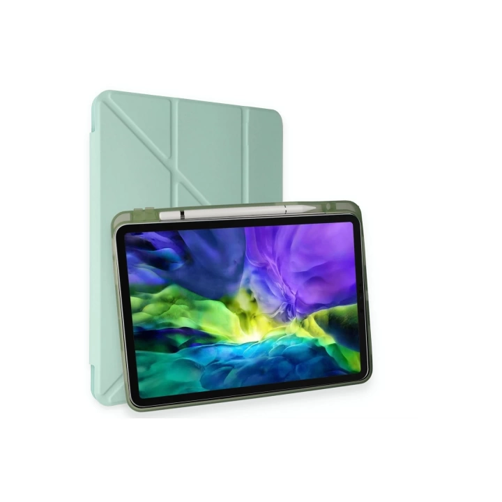 BFS  iPad Pro 11 (2024) Kılıf Kalemlikli Mars Tablet Kılıfı - Açık Yeşil