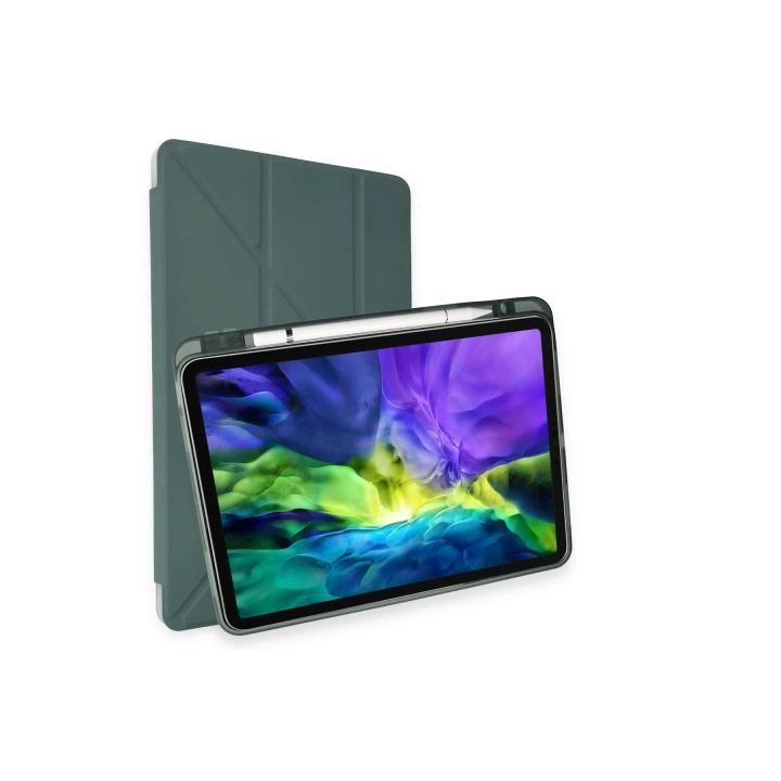 BFS  iPad Pro 11 (2024) Kılıf Kalemlikli Mars Tablet Kılıfı - Koyu Yeşil