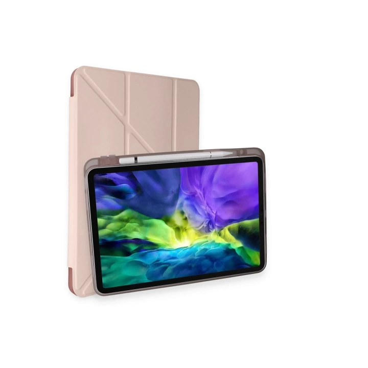BFS  iPad Pro 11 (2024) Kılıf Kalemlikli Mars Tablet Kılıfı - Rose Gold