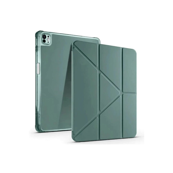 BFS iPad Pro 13 (2024) Kılıf Kalemlikli Mars Tablet Kılıfı - Koyu Yeşil
