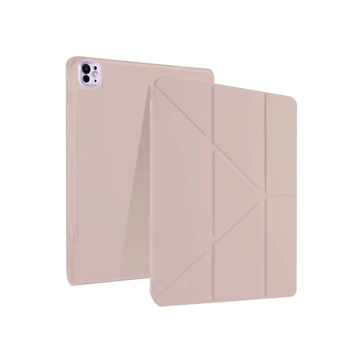 BFS  iPad Pro 13 (2024) Kılıf Kalemlikli Mars Tablet Kılıfı - Rose Gold