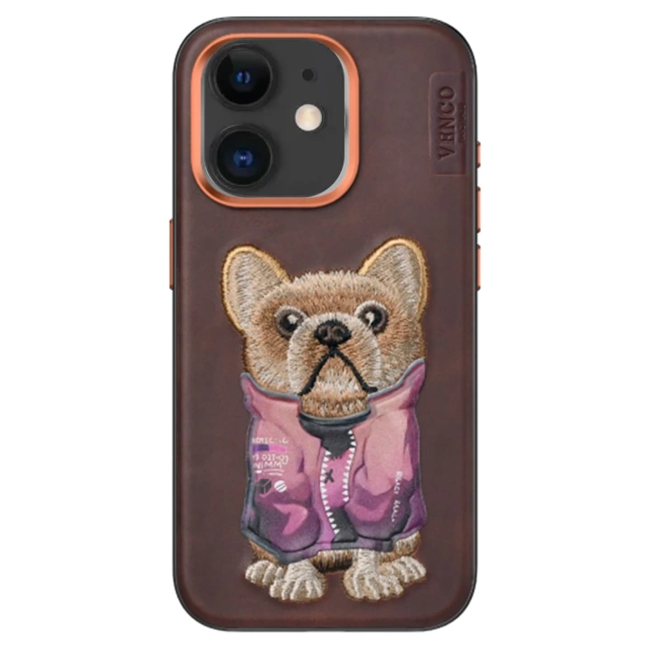 BFS  iPhone 11 Cute Desenli Kapak - Koyu Kahve