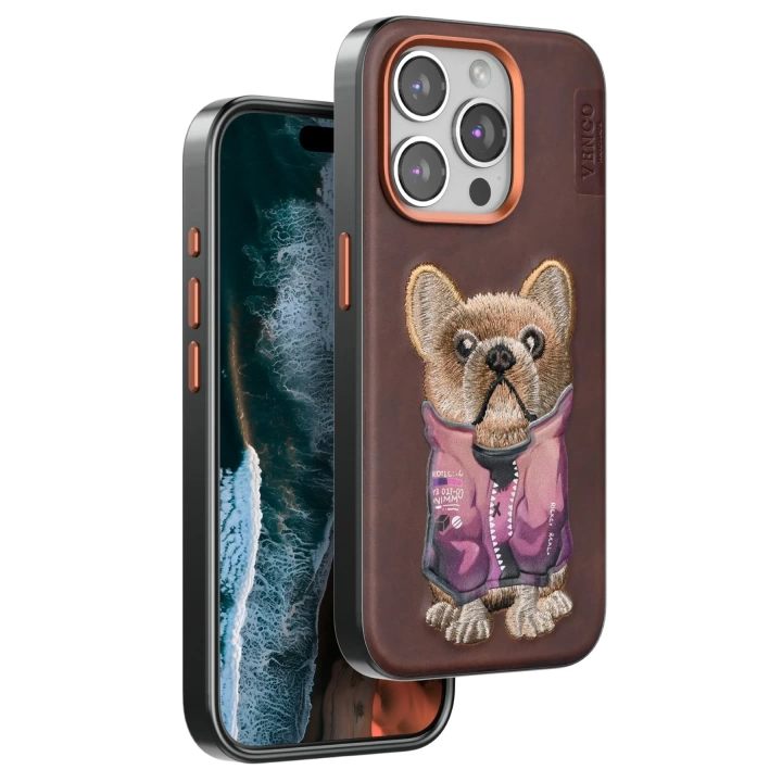 BFS  iPhone 11 Cute Desenli Kapak - Koyu Kahve