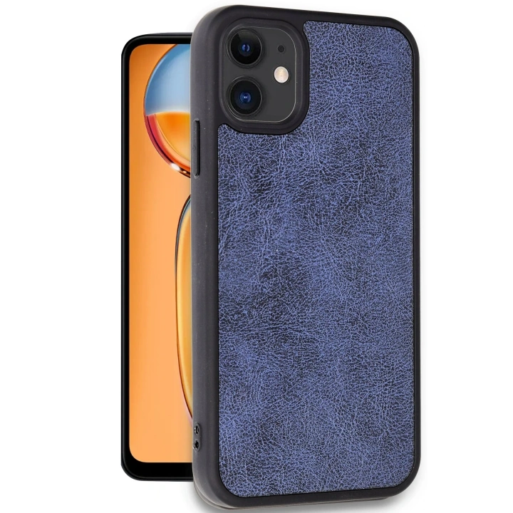 BFS  iPhone 11 Kılıf Aras Deri Kapak - Lacivert