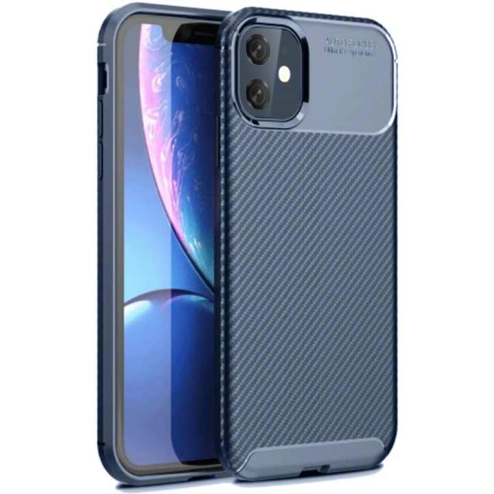 BFS  iPhone 11 Kılıf Auto Focus Karbon Kapak - Lacivert
