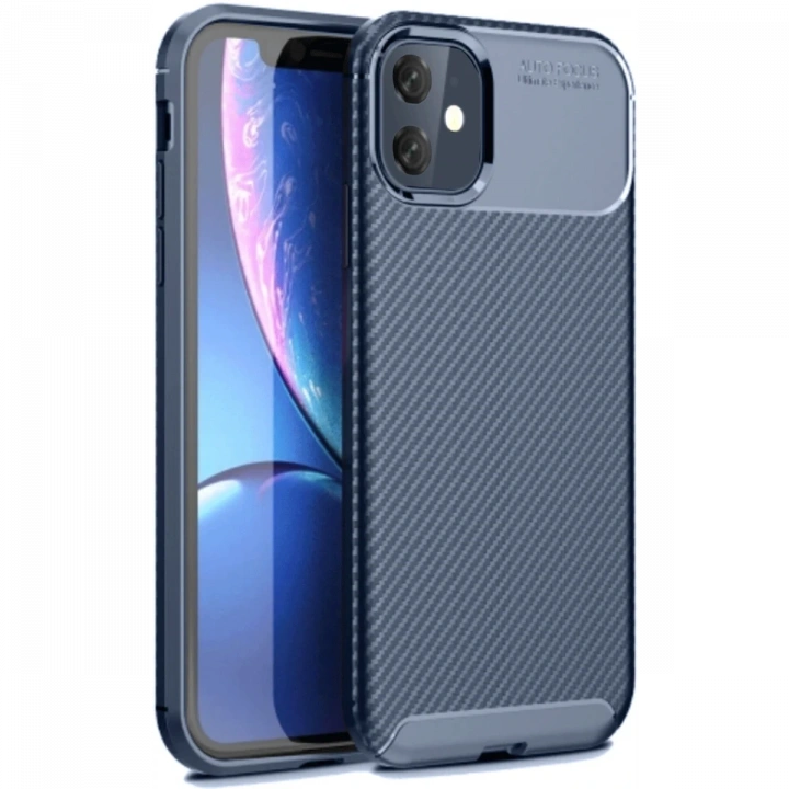 BFS  iPhone 11 Kılıf Auto Focus Karbon Kapak - Lacivert