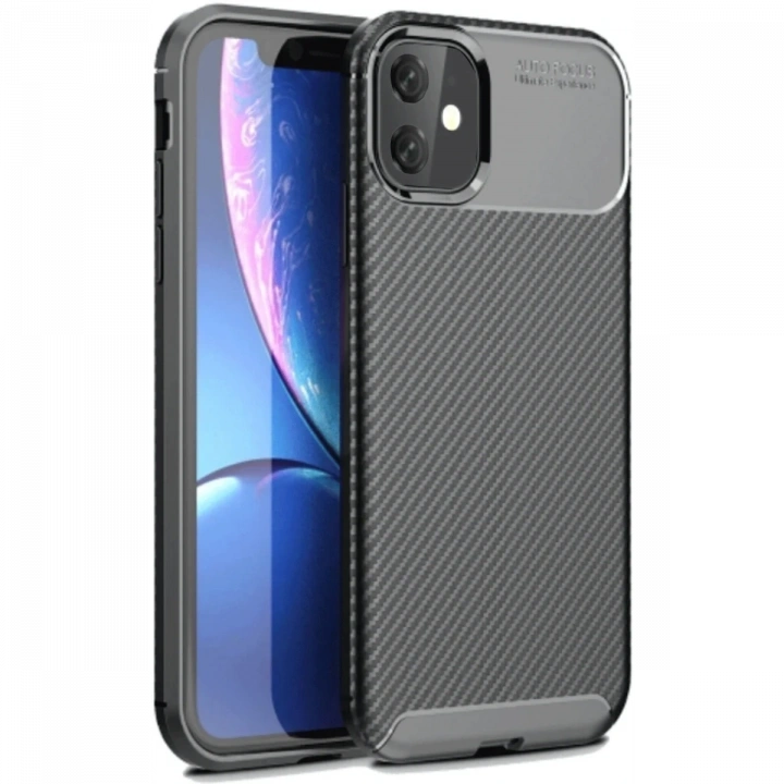BFS  iPhone 11 Kılıf Auto Focus Karbon Kapak - Siyah