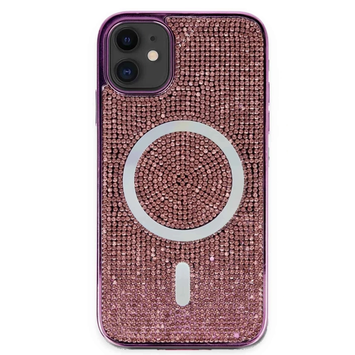 BFS  iPhone 11 Kılıf Diamond Magsafe Kapak - Derin Mor
