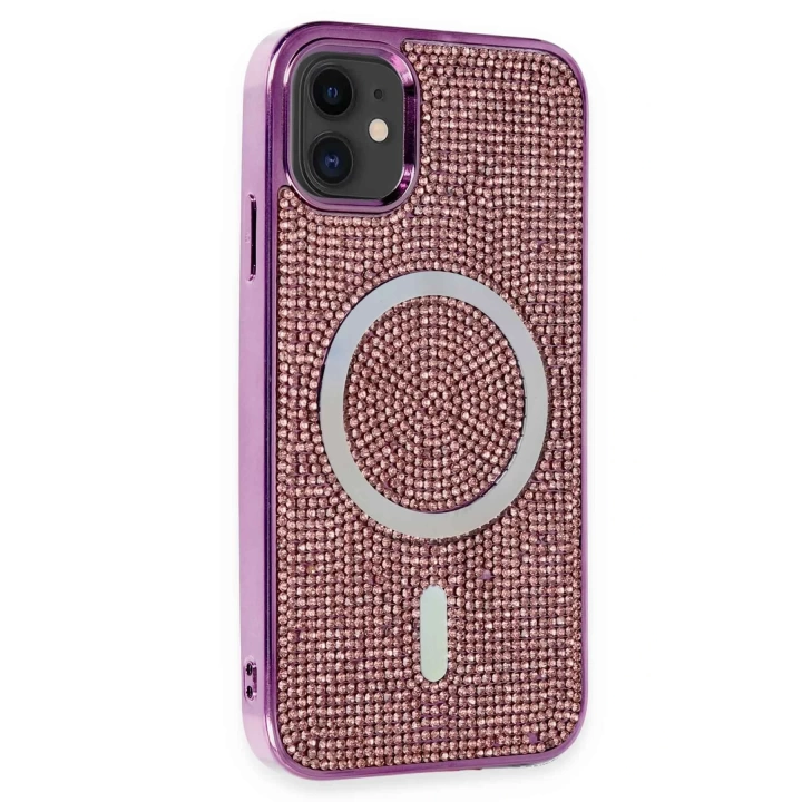 BFS  iPhone 11 Kılıf Diamond Magsafe Kapak - Derin Mor