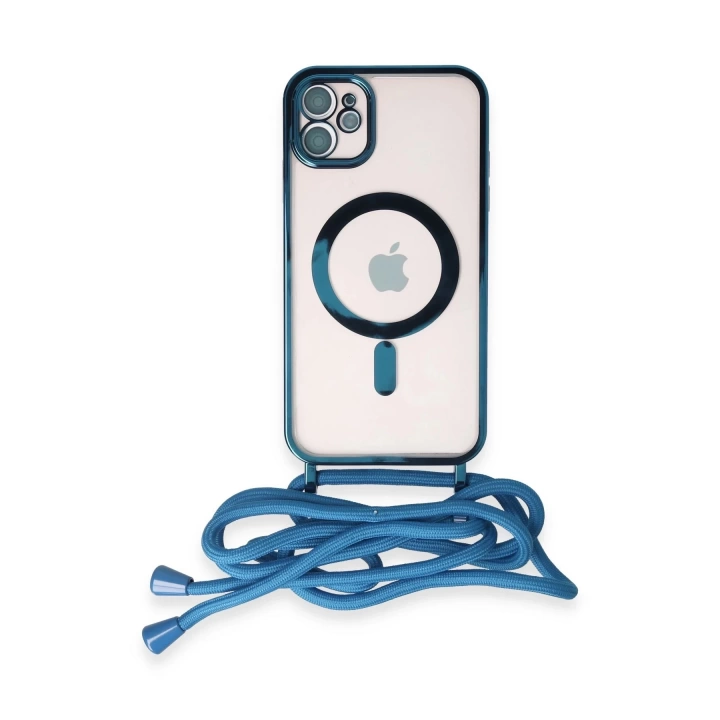 BFS  iPhone 11 Kılıf Divo Lazer Askılı Magsafe Kapak - Sierra Blue