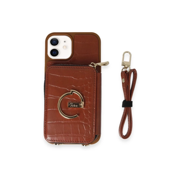 BFS  iPhone 11 Kılıf Ermes Kapak - Kahverengi