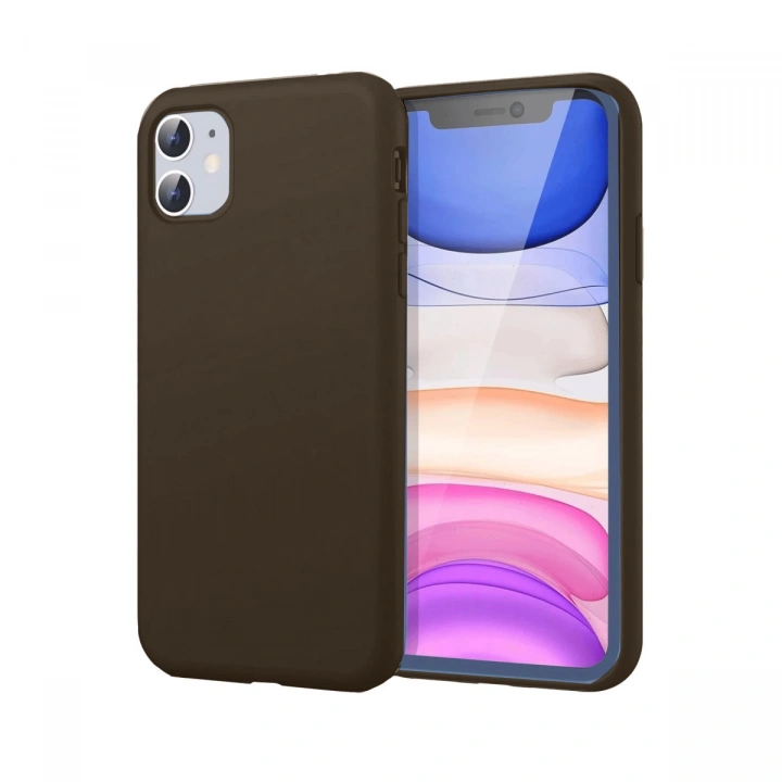 BFS  iPhone 11 Kılıf First Silikon - Kahverengi