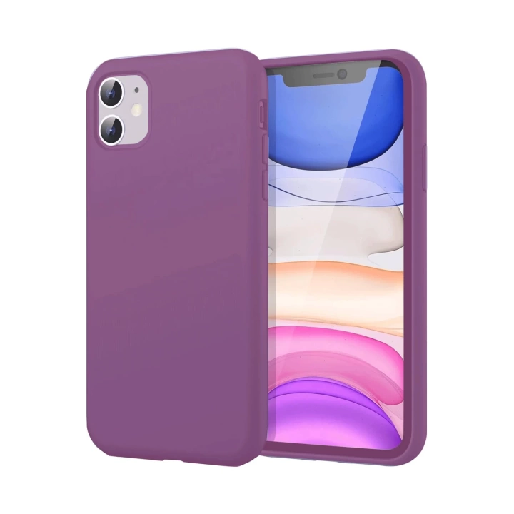 BFS  iPhone 11 Kılıf First Silikon - Mürdüm