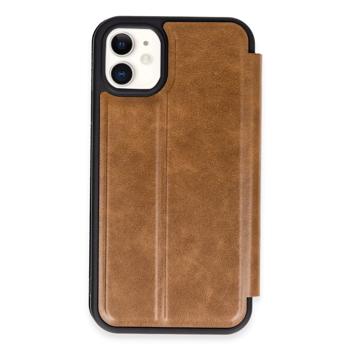 BFS  iPhone 11 Kılıf Flip Cover - Taba