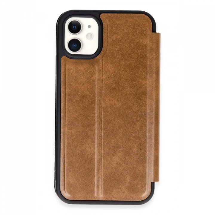 BFS  iPhone 11 Kılıf Flip Cover - Taba