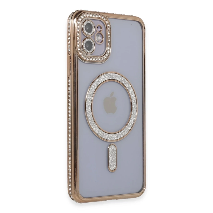 BFS  iPhone 11 Kılıf Joke Simli Magneticsafe Kılıf - Gold