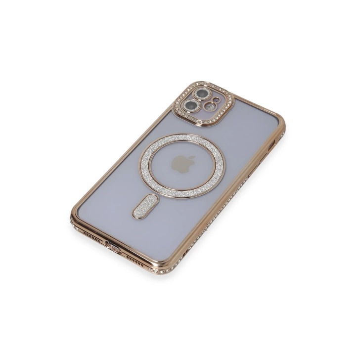 BFS  iPhone 11 Kılıf Joke Simli Magneticsafe Kılıf - Gold