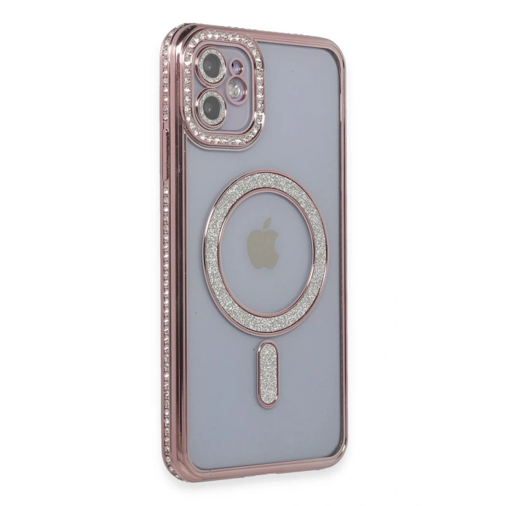 BFS  iPhone 11 Kılıf Joke Simli Magneticsafe Kılıf - Pembe