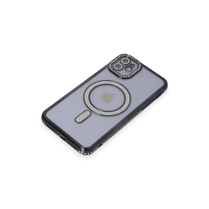 BFS  iPhone 11 Kılıf Joke Simli Magneticsafe Kılıf - Siyah
