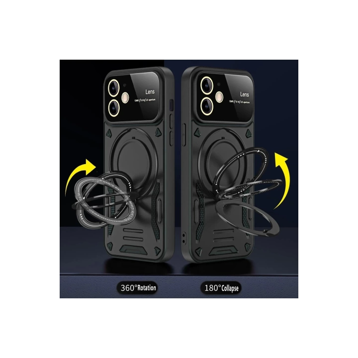 BFS  iPhone 11 Kılıf Joy Lens Standlı Kapak - Siyah