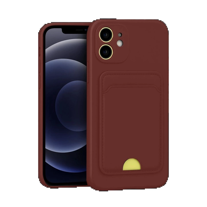 BFS  iPhone 11 Kılıf Kelvin Kartvizitli Silikon - Bordo