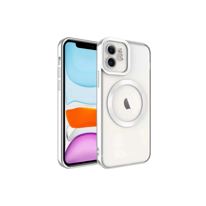 BFS  iPhone 11 Kılıf Kross Magneticsafe Kapak - Gümüş