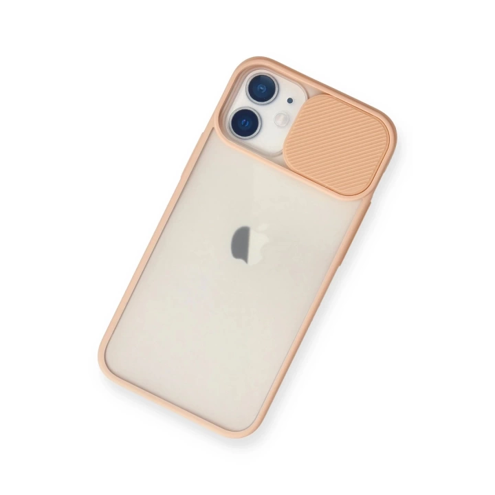 BFS  iPhone 11 Kılıf Palm Buzlu Kamera Sürgülü Silikon - Pembe