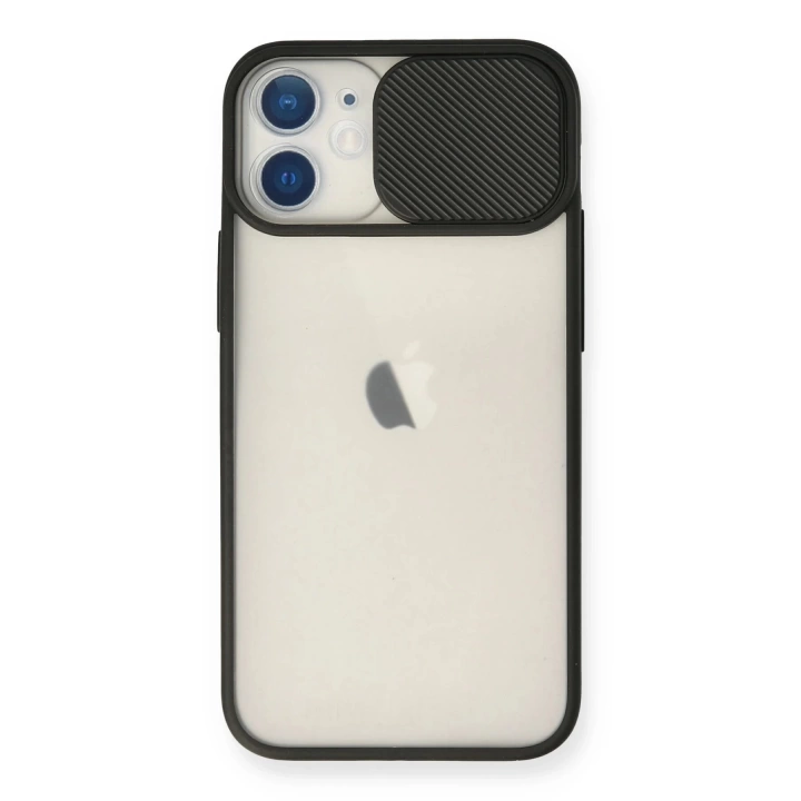 BFS  iPhone 11 Kılıf Palm Buzlu Kamera Sürgülü Silikon - Siyah