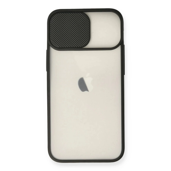 BFS  iPhone 11 Kılıf Palm Buzlu Kamera Sürgülü Silikon - Siyah