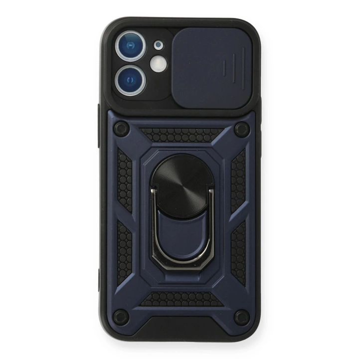 BFS  iPhone 11 Kılıf Pars Lens Yüzüklü Silikon - Lacivert
