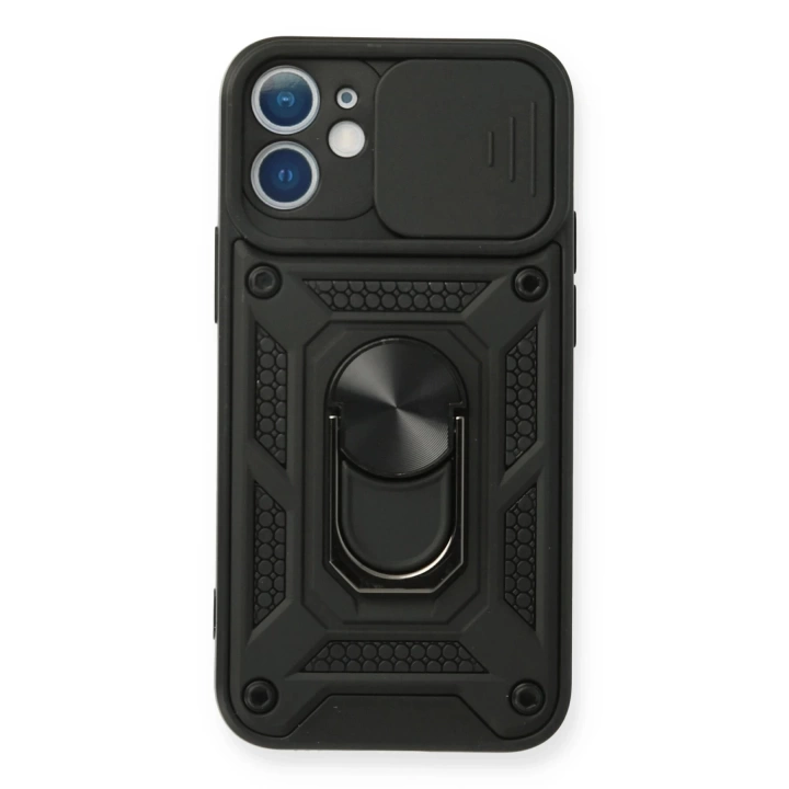 BFS  iPhone 11 Kılıf Pars Lens Yüzüklü Silikon - Siyah