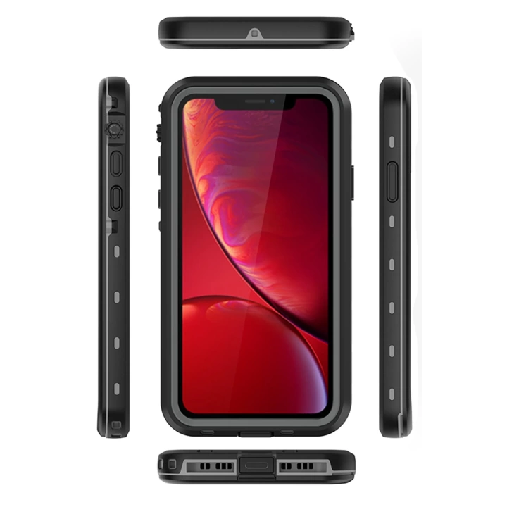 BFS  iPhone 11 Kılıf Red Pepper Su Geçirmez Kılıf - Siyah-Gri
