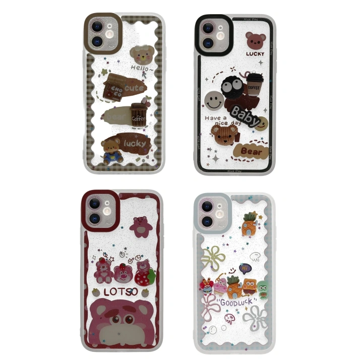 BFS  iPhone 11 Kılıf Sweet Desenli Silikon Kapak - Şeffaf