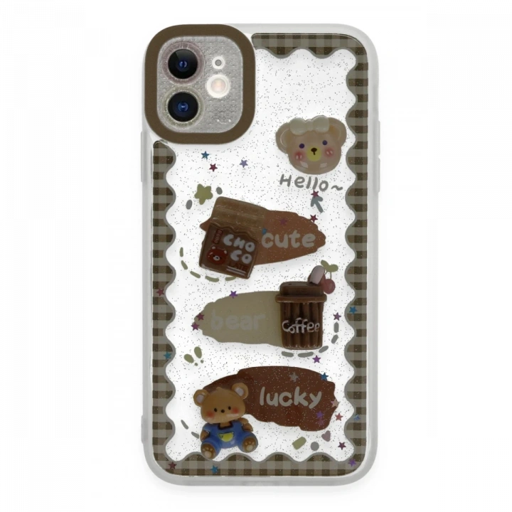 BFS  iPhone 11 Kılıf Sweet Desenli Silikon Kapak - Şeffaf