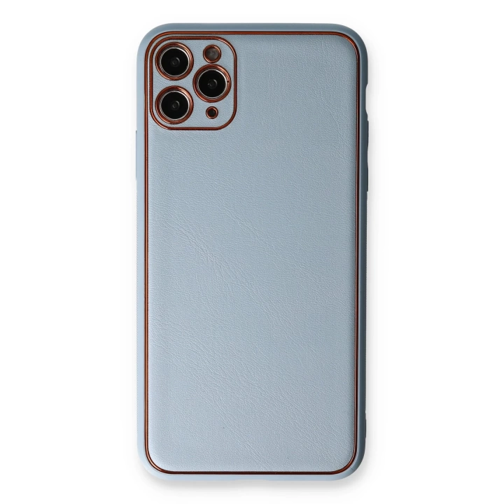 BFS  iPhone 11 Pro Kılıf Coco Deri Silikon Kapak - Açık Mavi