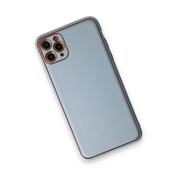 BFS  iPhone 11 Pro Kılıf Coco Deri Silikon Kapak - Açık Mavi