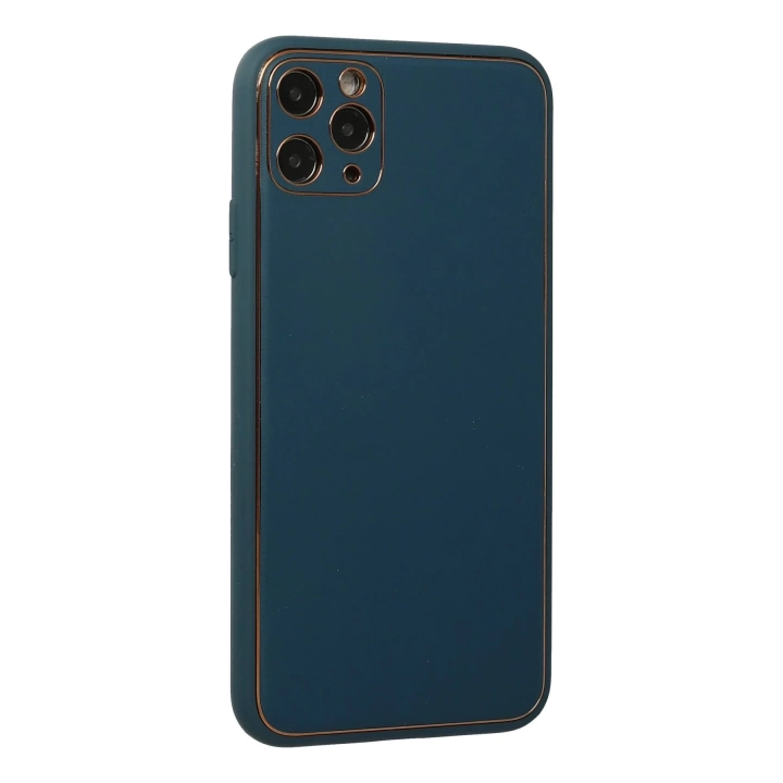 BFS  iPhone 11 Pro Kılıf Coco Deri Silikon Kapak - Mavi