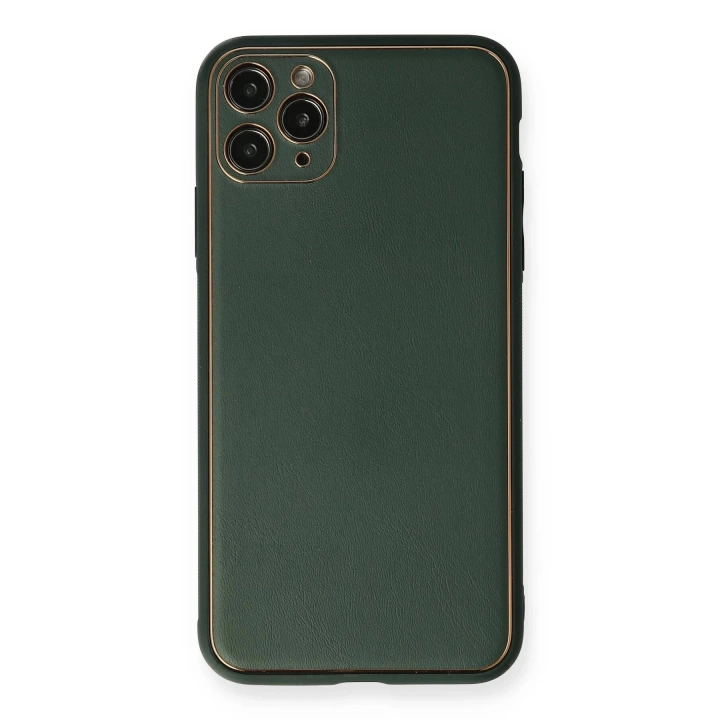 BFS  iPhone 11 Pro Kılıf Coco Deri Silikon Kapak - Yeşil