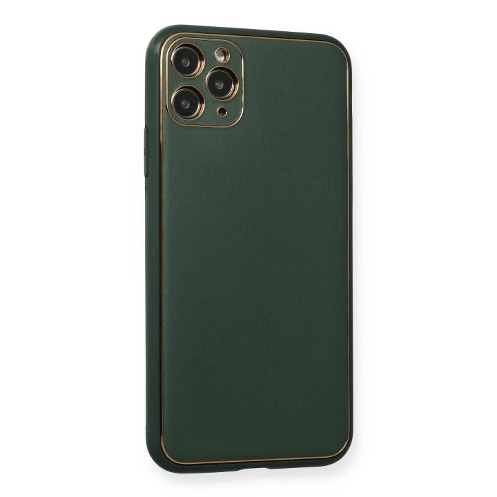 BFS  iPhone 11 Pro Kılıf Coco Deri Silikon Kapak - Yeşil