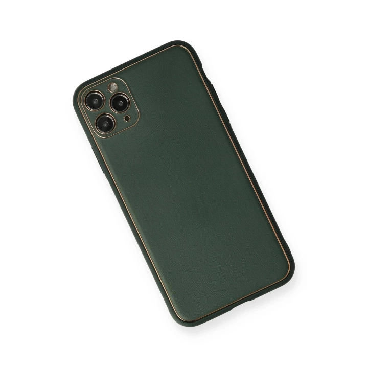 BFS  iPhone 11 Pro Kılıf Coco Deri Silikon Kapak - Yeşil