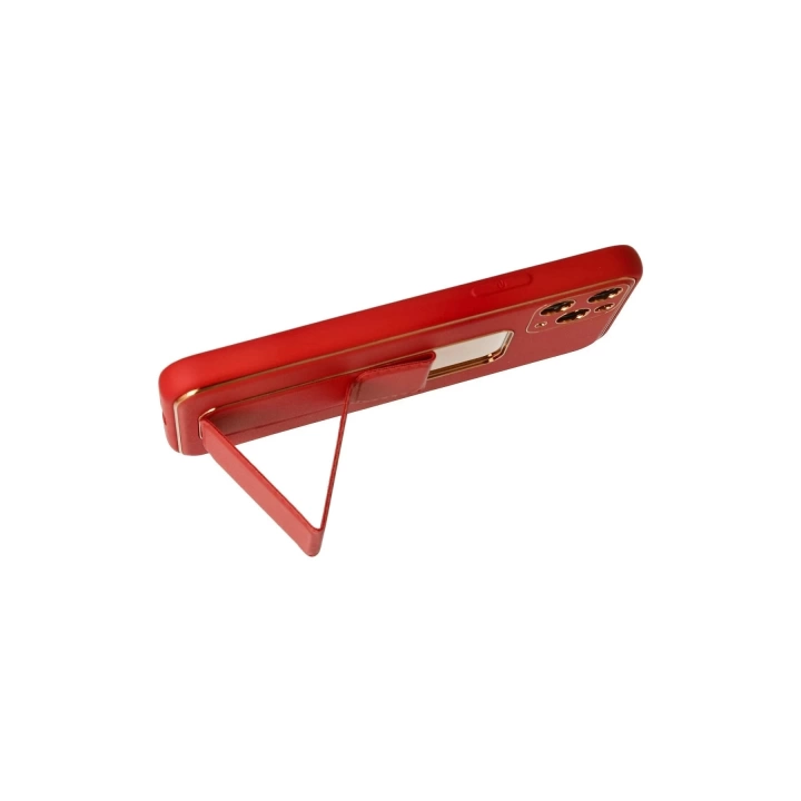 BFS  iPhone 11 Pro Kılıf Coco Deri Standlı Kapak - Kırmızı