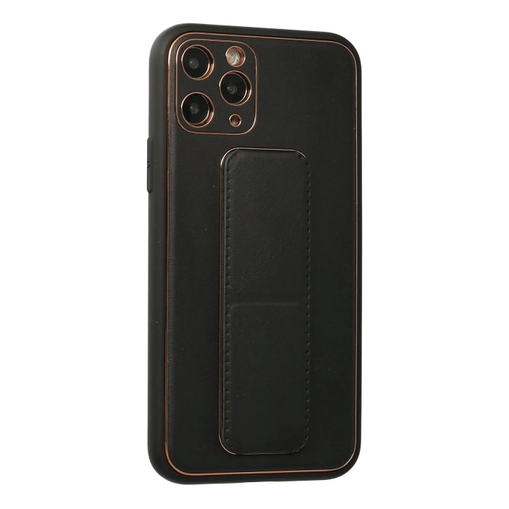 BFS  iPhone 11 Pro Kılıf Coco Deri Standlı Kapak - Siyah